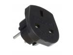 UK to EU travel plug adaptor - Black image