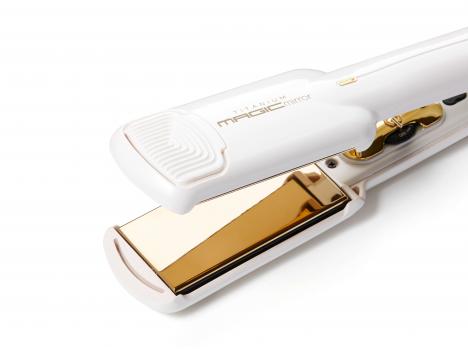 CREATE Titanium Magic Mirror (white / gold) - Extra Smooth Wide Plate 230c Hair Straightener/Styler